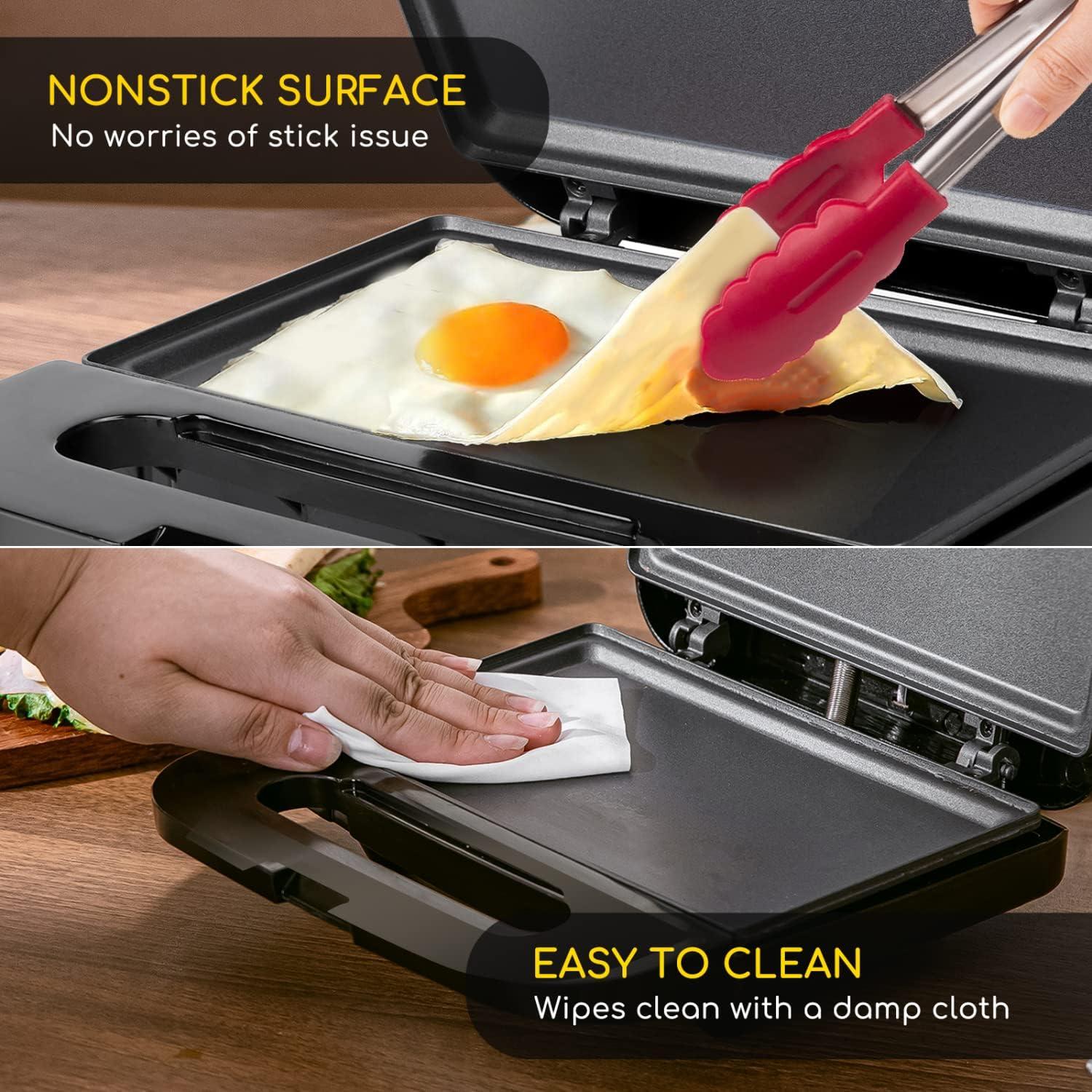 image:imageAigostar Sandwich Maker NonStick Panini Press Sandwich Maker Breakfast Grilled Cheese Maker Stainless Steel Tostadora de Pan
