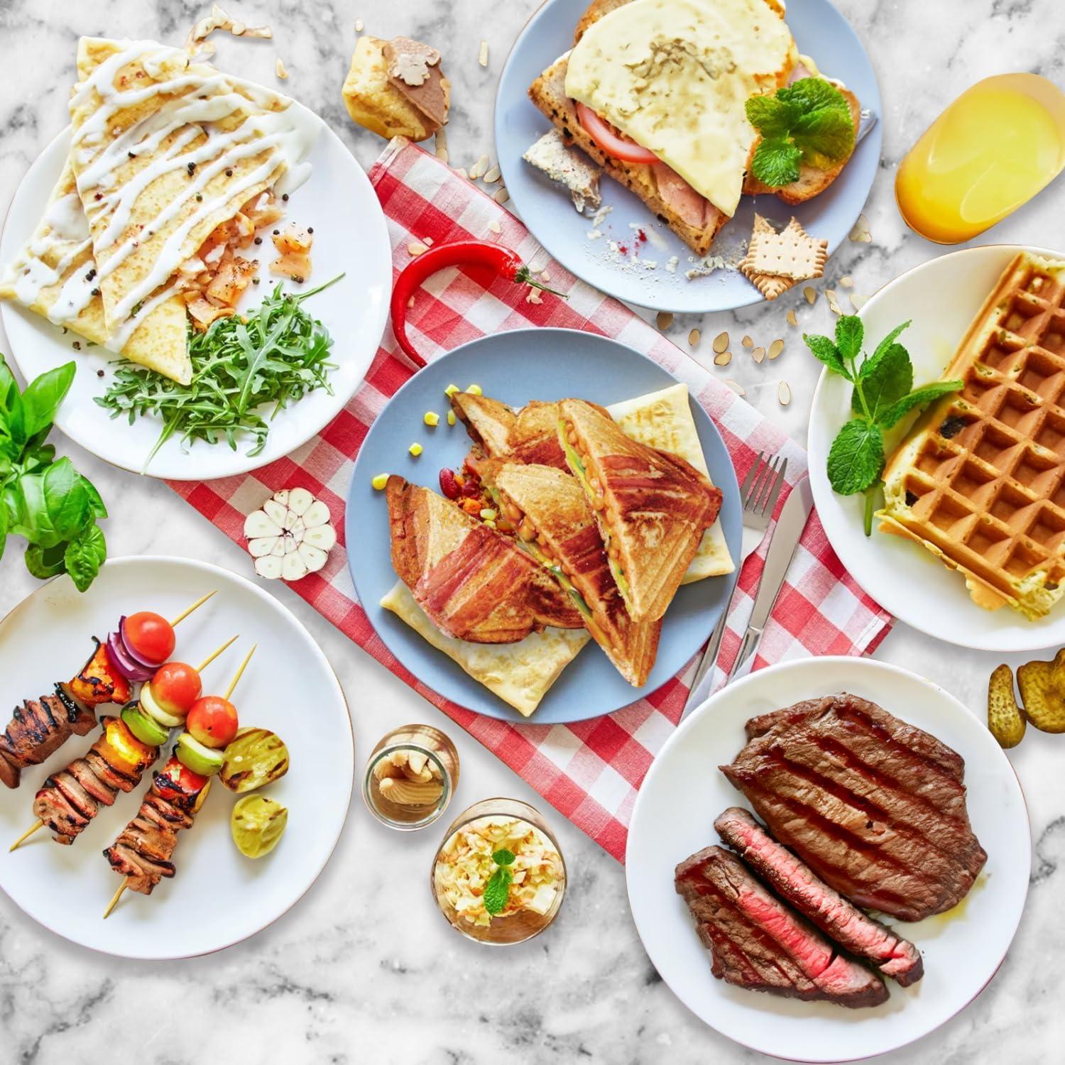 image:imageAigostar Sandwich Maker Panini Press Grill 3 in 1 Waffle Maker with Removable Nonstick Plates Electric Grilled Cheese Maker Portable Cool Touch Handle Led Indicator Lights amp Easy to Clean 750WBlack