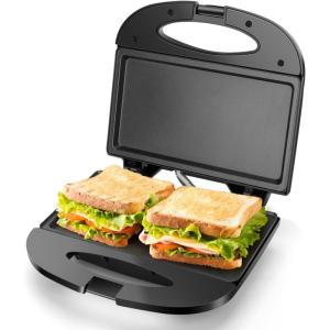 image:imageAigostar Sandwich Maker with Nonstick Deep Grid Surface for Egg Ham Steaks Compact Electric Grill Tostadora de Pan Black ETL Certificated RoyFlat