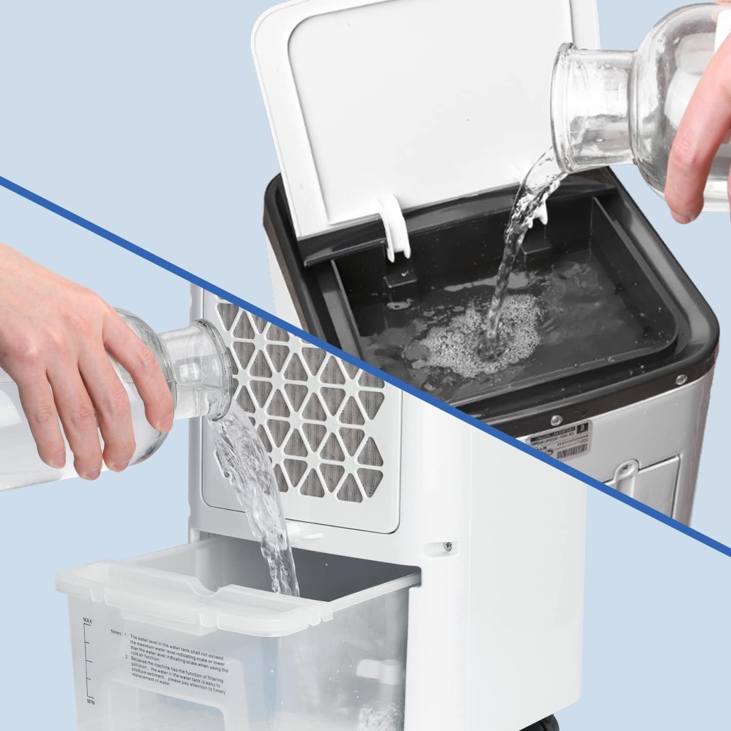 image:imageAigostar Evaporative Air Cooler 3 In 1 Windowless Portable Swamp Cooler with Remote Control Cooling Tower Fan with 3 Modes Humidification 3 Speeds 12H Timer 2 Water Tanks 65Oscillation