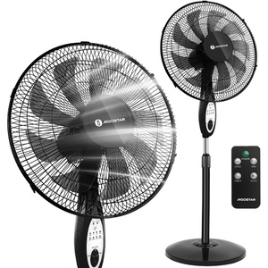 image:imageAigostar 9Blade Pedestal Fan with Remote 16Oscillating Standing Fan for Bedroom 3 Speed amp 3 Mode Settings 75H Timer Adjustable Height Quiet Operation for Home Office Black