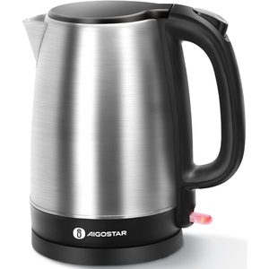 image:imageAigostar Electric Kettle 1500W Fast Water Boiler with LED Light Auto Shut Off Boil Dry Protection BPAFree Stainless Steel Electric Kettle for Tea and Coffee 17L Silver