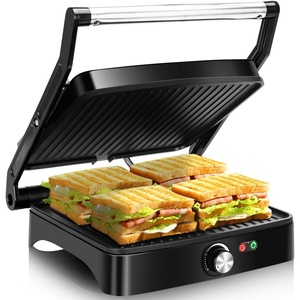 image:imageAigostar Panini Press Grill 4 Slice 1200W Sandwich Maker with NonStick Plates Temperature Control Opens 180 Degrees Indoor Grill Removable Drip Tray Indicator Lights cool touch handle