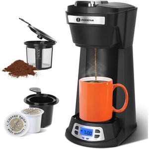 image:imageAigostar Single Serve Coffee Maker for K Cup and Ground Coffee 24H Timer 6 to 14 Oz Brew Sizes Single Cup Coffee Maker with SelfCleaning Fits Travel Mug Fast Brewing Capsule Coffee MachineBlack