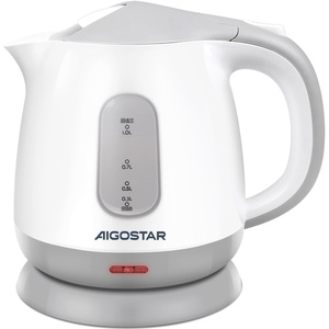 image:imageAigostar Small Electric Kettle 1L Portable Electric Tea Kettle 1100W with Automatic ShutOff and Boil Dry Protection Travel Hot Water Boiler Cordless for Making Coffee and Tea BPAFree BrownGrey