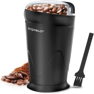 image:imageCoffee Grinder Electric 60g2oz Large Capacity Aigostar Coffee Bean Grinder Spice Grinder wOne Touch Operation Stainless Steel Blades Cleaning Brush Black