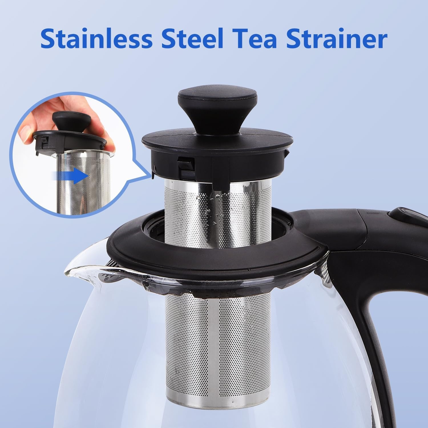 image:imageTaylor Swoden Electric Kettle with Tea Infuser 1L Small Electric Tea Kettle with Keep Warm LED Light Hot Water Boiler amp Heater for Coffee amp Teas Auto ShutOff amp Boil Dry Protection BPA Free BlackBlack