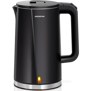 image:imageAigostar Electric Kettle 17L Double Wall 304 Stainless Steel Interior Hot Water Boiler Heater Cool Touch Electric Tea Kettle 1500W Fast Boiling Auto ShutOff Boil Dry Protection BPAFree Black