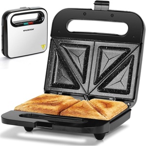 image:imageAigostar Sandwich Maker with Super Nonstick Ceramic Plates Panini Press Sandwich Toaster Breakfast Electric Grilled Cheese Maker Machine Tuna Melt Omelets Snacks Tostadora de Pan Stainless Steel