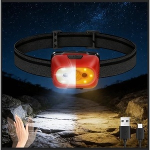 image:imageAigostar Rechargeable Headlamp 6500K 600Lumen Head LightWaterproof Bright Flashing LongLast Motion Sensor Head Lamp for Outdoor Camping Hiking Running Fishing Cycling Miner Construction EmergencyBlack