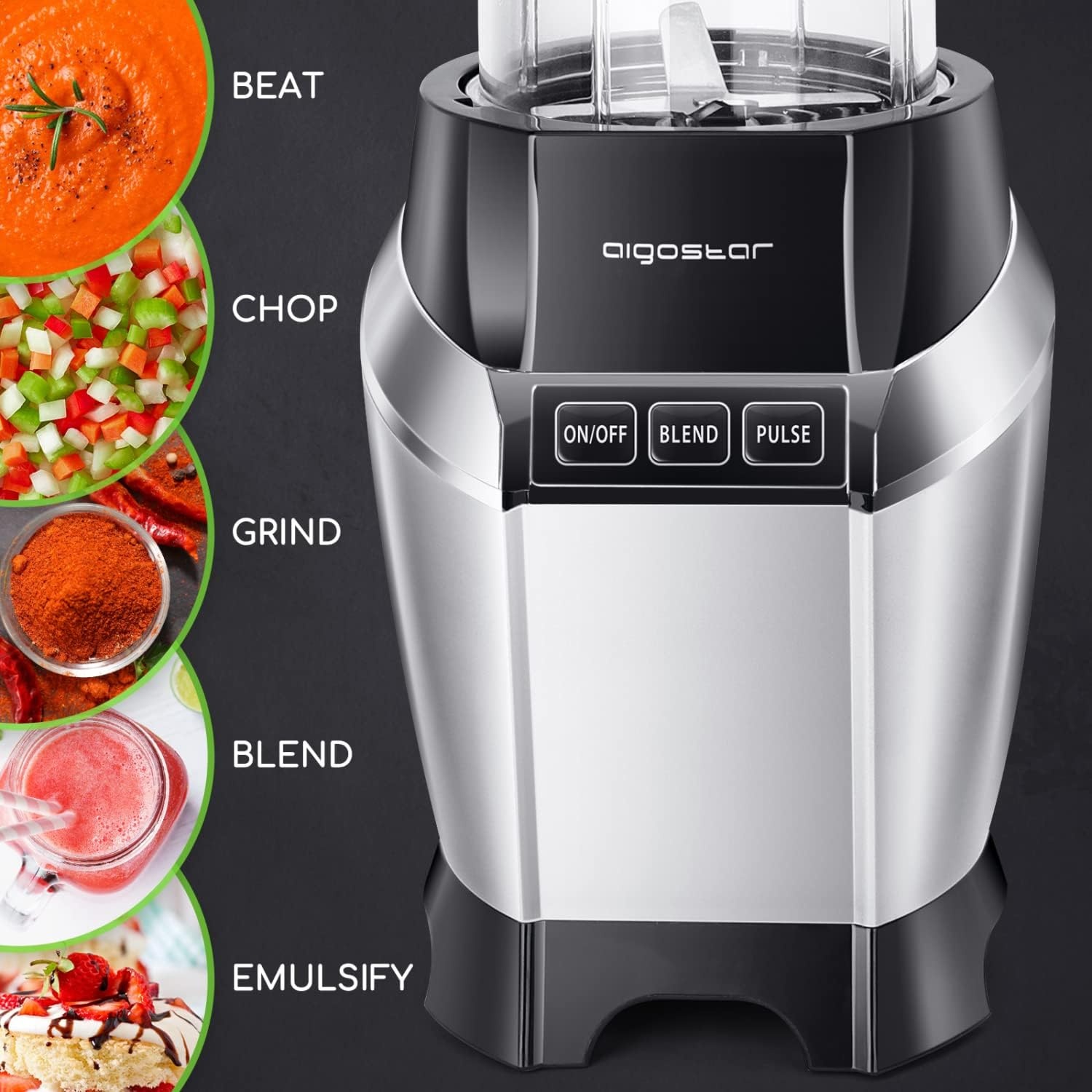 image:imageAigostar Bullet Blender for Shakes and Smoothies Personal Blender for Kitchen Smoothie Blender Juice Licuadora Crushing Ice Puree Frozen Fruit Countertop Blender with 24amp20 oz ToGo Cups