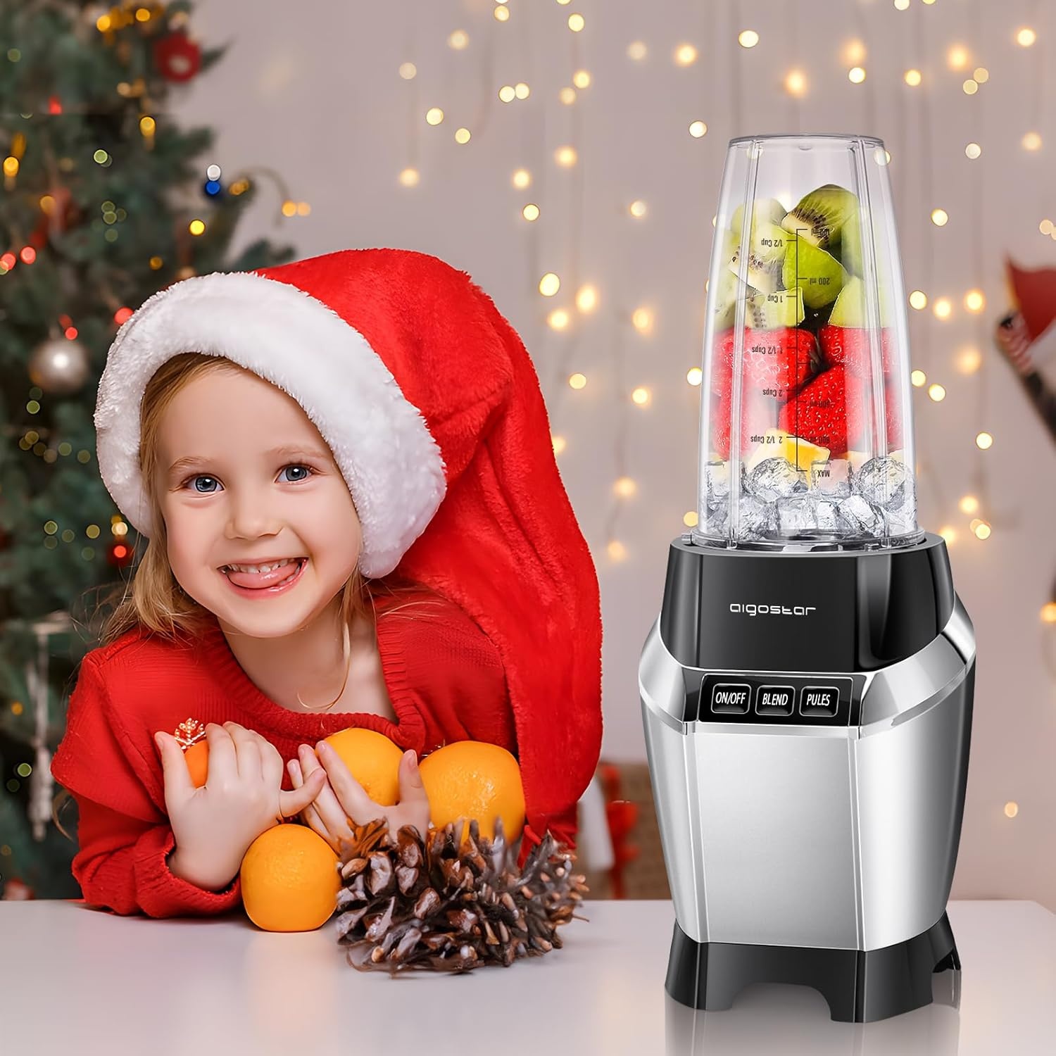 image:imageAigostar Bullet Blender for Shakes and Smoothies Personal Blender for Kitchen Smoothie Blender Juice Licuadora Crushing Ice Puree Frozen Fruit Countertop Blender with 24amp20 oz ToGo Cups
