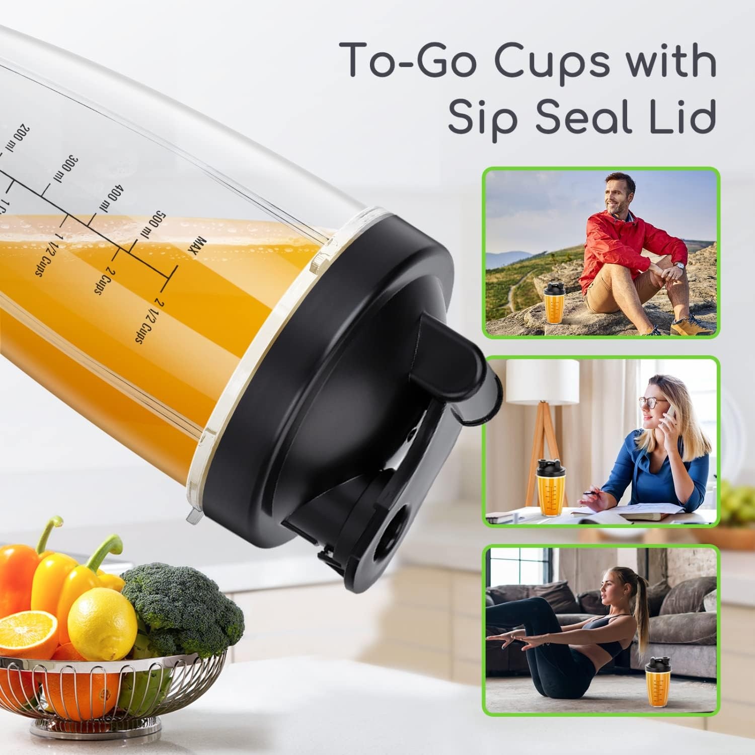 image:imageAigostar Bullet Blender for Shakes and Smoothies Personal Blender for Kitchen Smoothie Blender Juice Licuadora Crushing Ice Puree Frozen Fruit Countertop Blender with 24amp20 oz ToGo Cups