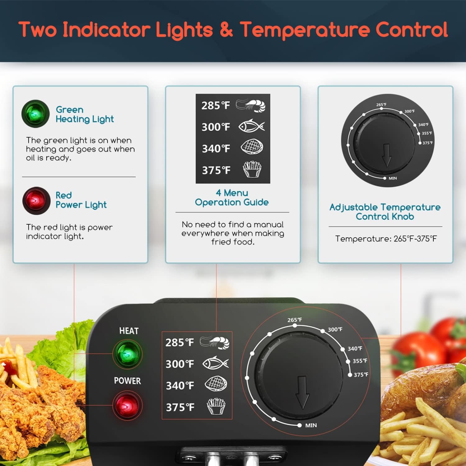 image:imageAigostar Deep Fryer Electric Deep Fat Fryers with Baskets 3 Liters Capacity Oil Frying Pot with View Window ETL Certificated 1650W Ushas